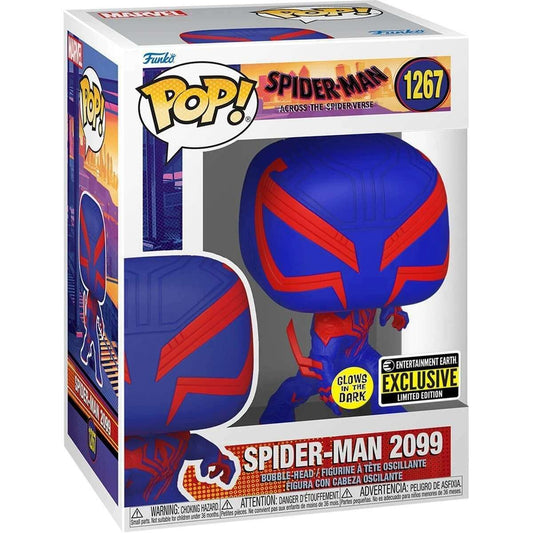Funko Pop! Spider-Man Across the Spider-Verse: Spider-Man 2099 (Fighting Stance | Glow in the Dark) EE Exclusive 1267 + PoP Protector