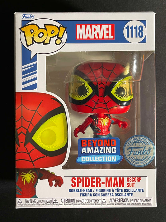 Funko Pop! Marvel Spider-Man Oscorp Suit Funko Special Edition 1118 + PoP Protector