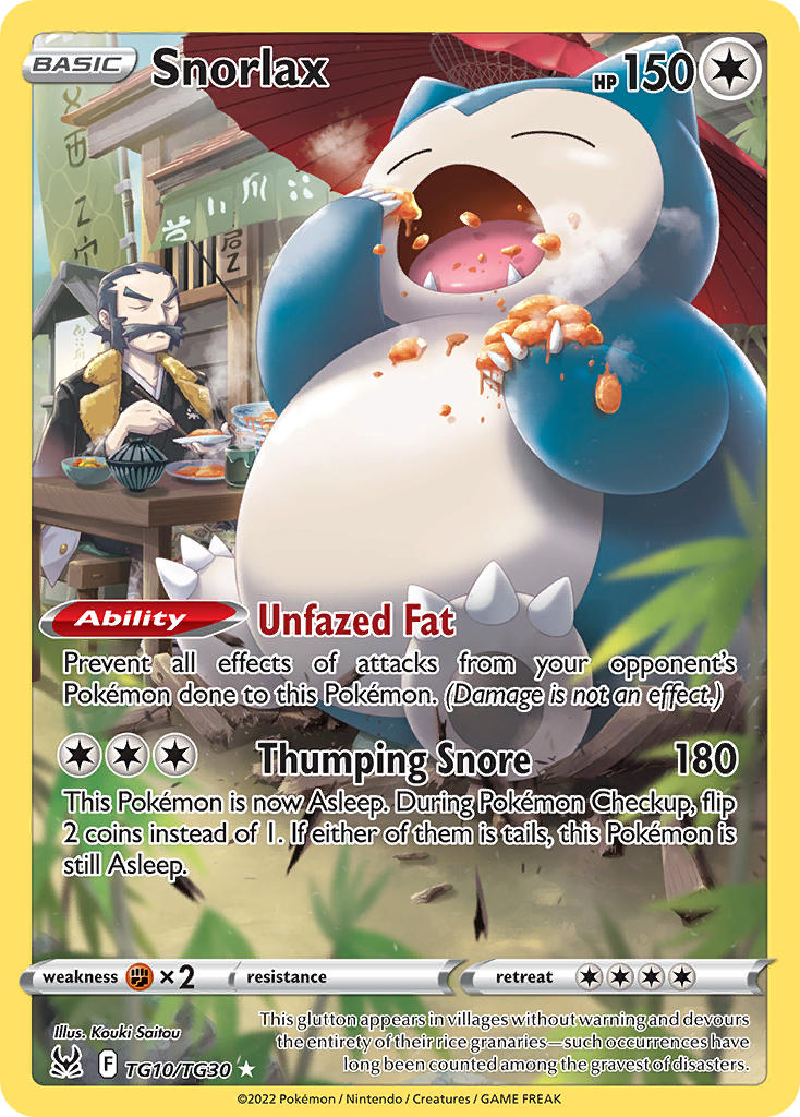 Pokemon TCG! Snorlax 2022 Lost Origin #TG10/TG30 Trainer Gallery
