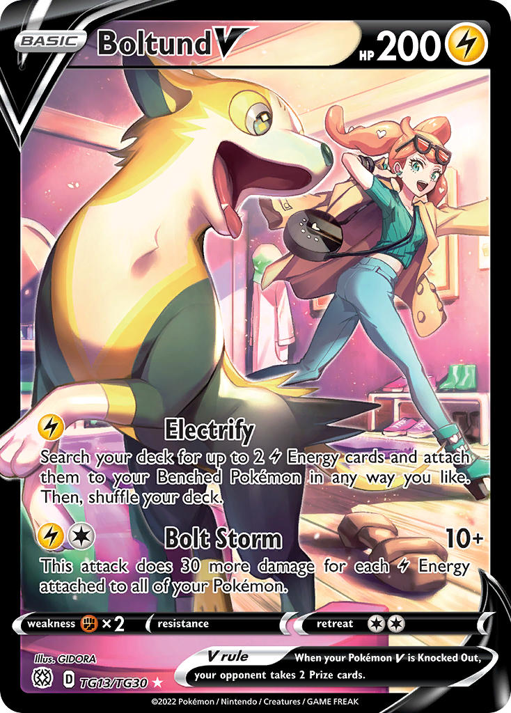 Pokemon TCG! Boltund V 2022 Brilliant Stars #TG13/TG30 Trainer Gallery