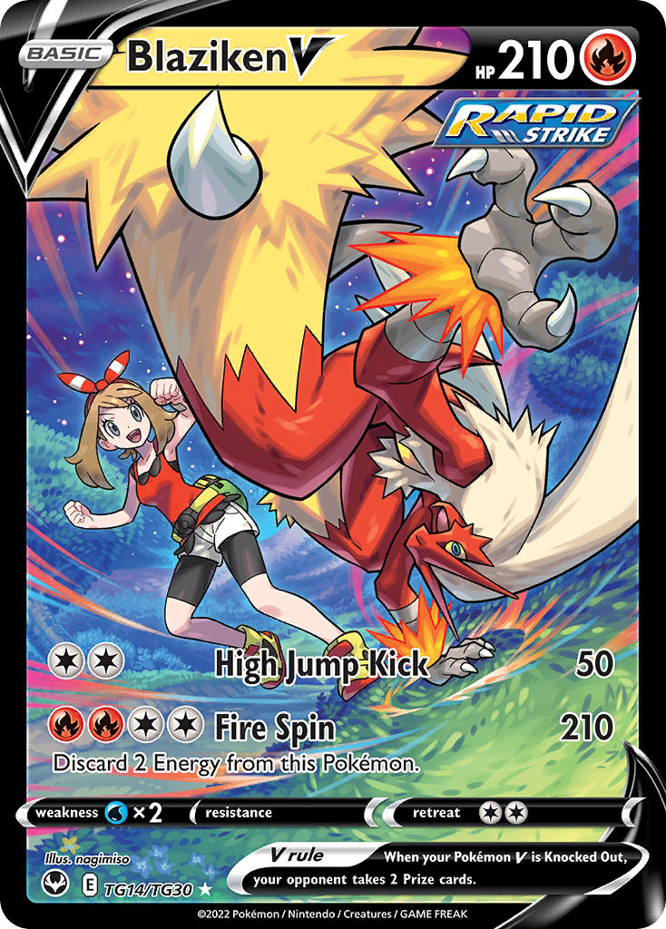 Pokemon TCG! Blaziken V 2022 Silver Tempest #TG14/TG30 Trainer Gallery