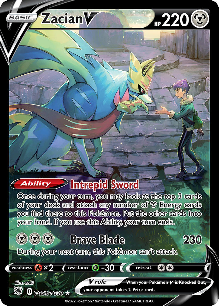 Pokemon TCG! Zacian V 2022 Astral Radiance #TG21/TG30 Trainer Gallery Near Mint