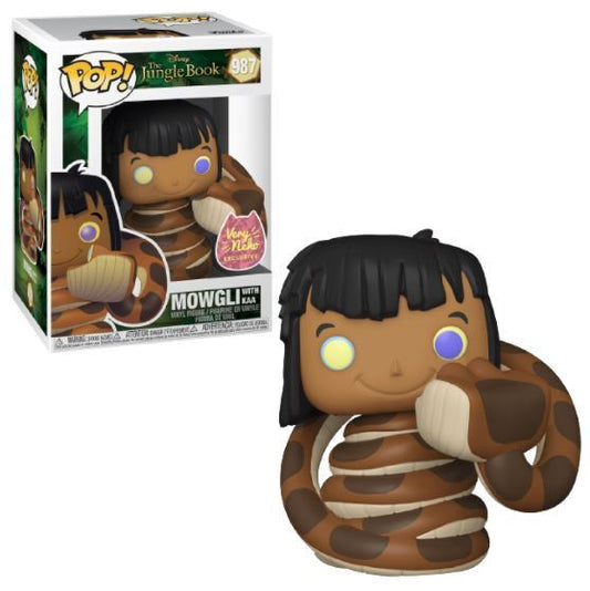 THE JUNGLE BOOK  # 987  -  POP! VINYL FIGURE OF MOWGLI WITH KAA (4 INCH) + PoP Protector