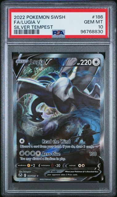 Pokemon TCG! 2022 POKEMON SWORD & SHIELD SILVER TEMPEST #186 FA/LUGIA V SILVER TEMPEST