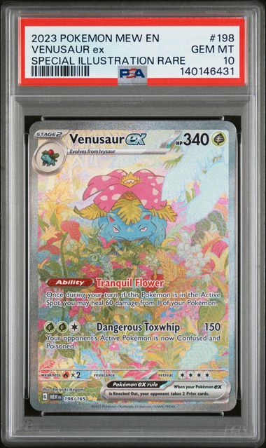2023 POKEMON MEW EN-151 #198 VENUSAUR ex SPECIAL ILLUSTRATION RARE PSA 10