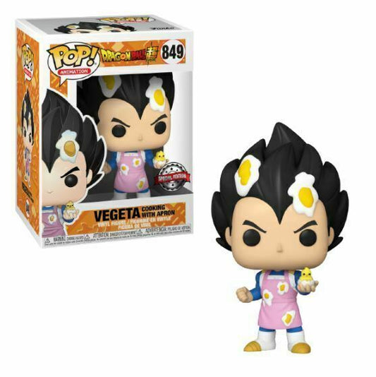 Pop! Animation Dragon Ball Super Vinyl Figure Vegeta Cooking with Apron #849 Special Edition + PoP Protector