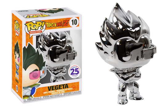 Funko Pop! Vinyl: Dragon Ball Z - Vegeta (Silver Chrome) - Funimation (#10) + PoP Protector