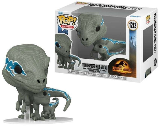 Funko Pop! Movies Jurassic World #1212 Velociraptors (Blue & Beta) Vinyl Figure + PoP Protector