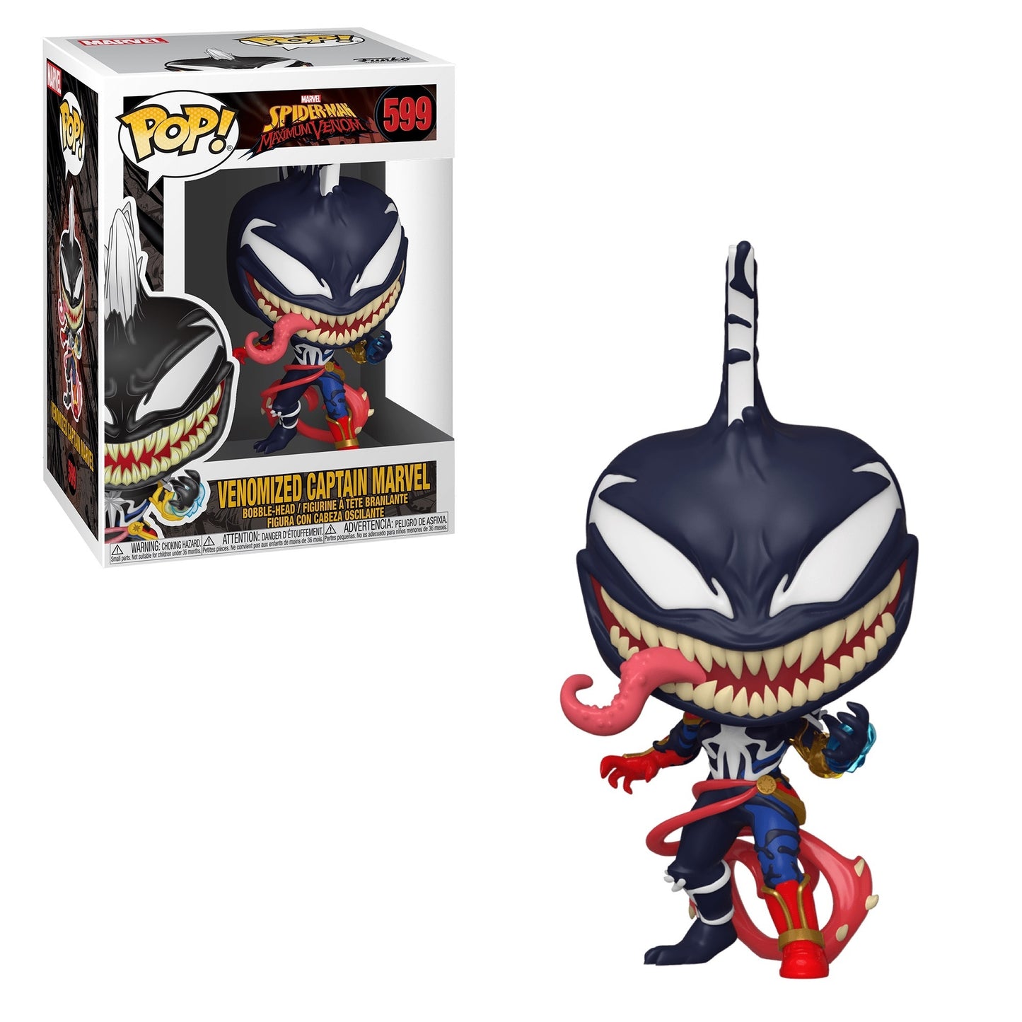 Funko Pop! Marvel Spider-Man Maximum Venom - Venomized Captain Marvel 599 + Free Protector (VAULTED)