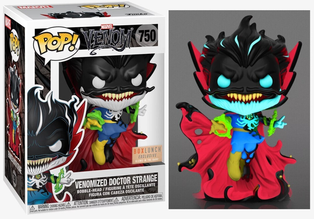Funko Pop! Marvel: Venomized Doctor Strange Venom #750 Box Lunch Glow In Dark Exclusive