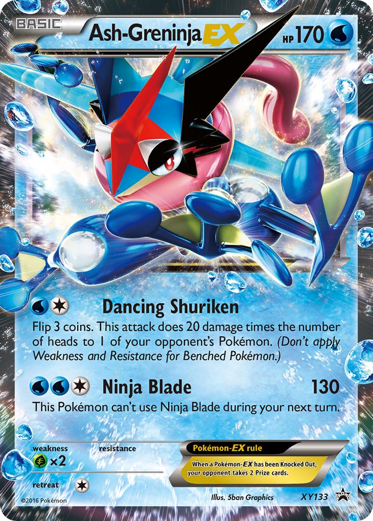 Pokemon TCG! Ash-Greninja EX 2016 XY Black Star Promo #XY133