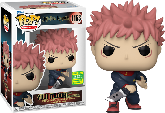 FUNKO POP! #1163 YUJI ITADORI W/ SLAUGHTER DEMON JUJUTSU KAISEN SDCC EXCLUSIVE + POP PROTECTOR