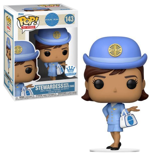 Funko POP! Ad Icons PAN AM #143 - Stewardness with white bag + PROTECTOR!