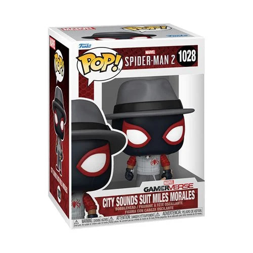 Spider-Man 2 Video Game City Sounds Suit Miles Morales Pop! Vinyl Figure #1028 + Free Protector