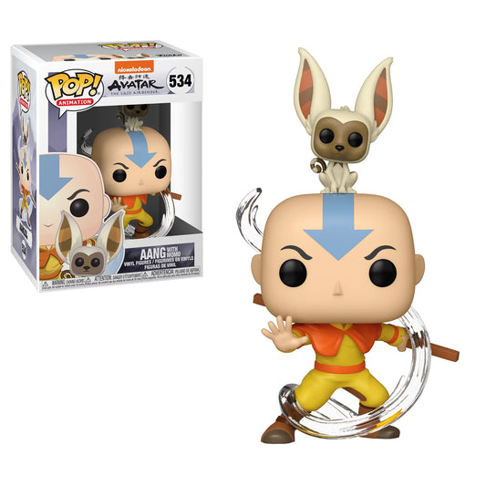 Funko Pop! Nickelodeon Avatar The Last Airbender - Aang with Momo 534 + FREE PROTECTOR!