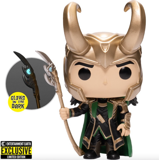 Funko POP! Avengers Marvel - Loki with Scepter GITD EE Exclusive + PROTECTOR!