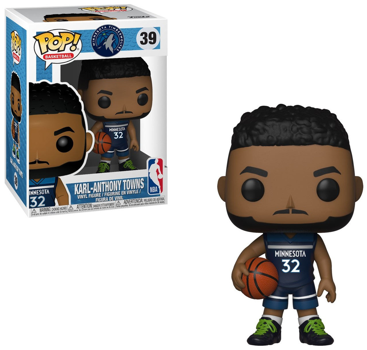 Funko POP! Basketball: Minnesota  Timberwolves #39 - Karl Anthony Towns + PROTECTOR!