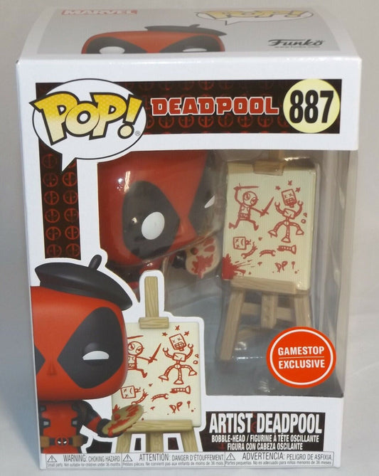 Funko POP! Artist Deadpool 887 Gamestop Exclusive + PoP Protector