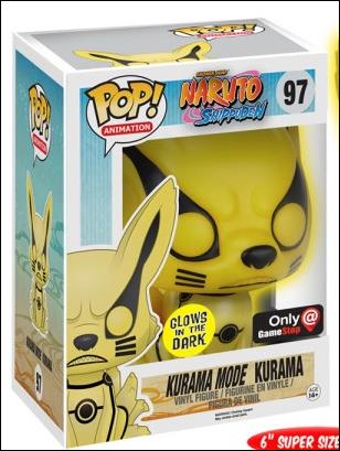 Naruto Kurama Mode Kurama #97 Glow in the Dark Funko Pop Rare Gamestop Exclusive Vinyl Figure (shelf wear) + PoP Protector