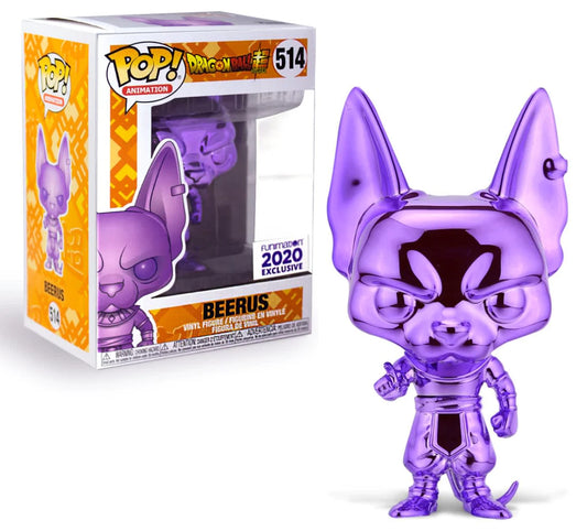 Beerus (Purple Chrome) Funimation Exclusive 2020 Funko POP! Dragonball Super 514 + PoP Protector