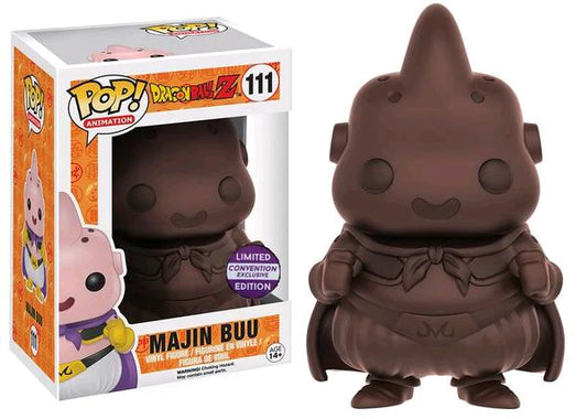 FUNKO POP! ANIMATION - DRAGON BALL Z - MAJIN BUU (CHOCOLATE) CONVENTION EXCLUSIVE #111 + POP PROTECTOR