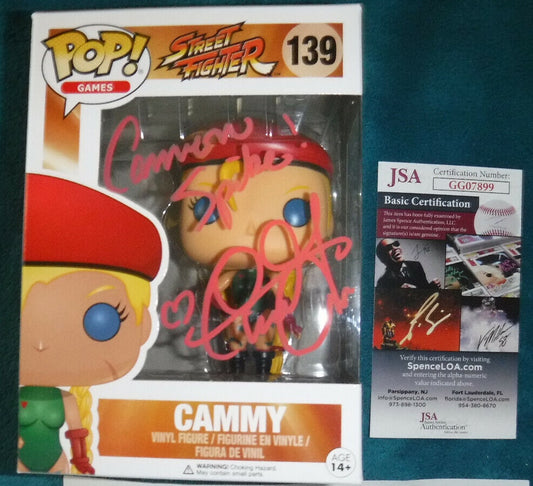 Caitlin Glass Signed Funko Pop Cammy Streetfighter 139 Autograph JSA Cannon Spike ! + PoP protector