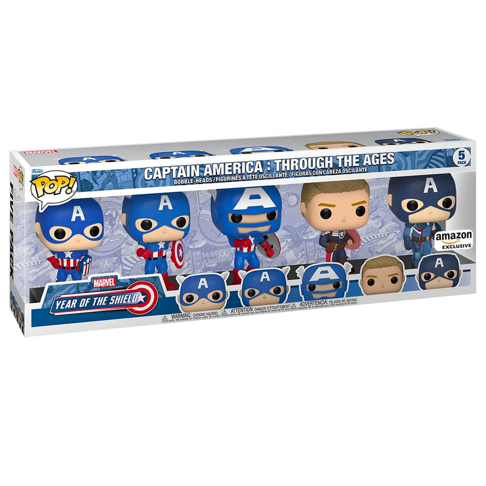 Funko Pop! Marvel: Year of The Shield - Captain America Through The Ages 5 Pack Exclusive