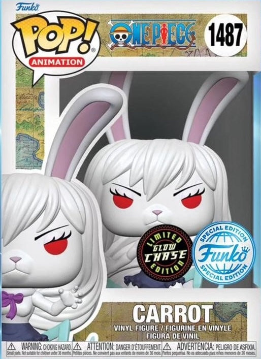 Funko Pop! One Piece Chase Carrot Glow GITD Chase Version 1487 + PoP Protector