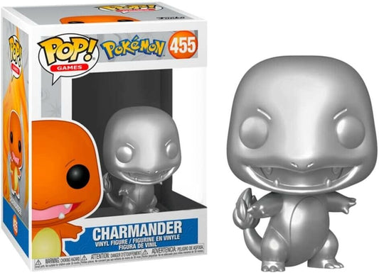 455 Funko - POP Games: Pokemon - Charmander (Silver Metallic) + PoP Protector