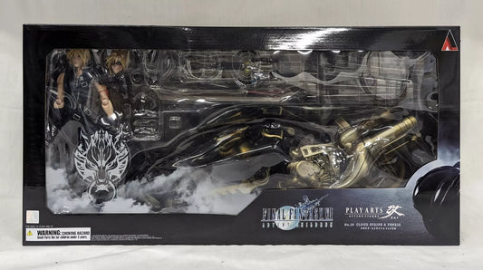 Final Fantasy VII 7 Advent Children Cloud Strife Play Arts Kai Action Figure and Fenrir Vehicle Set