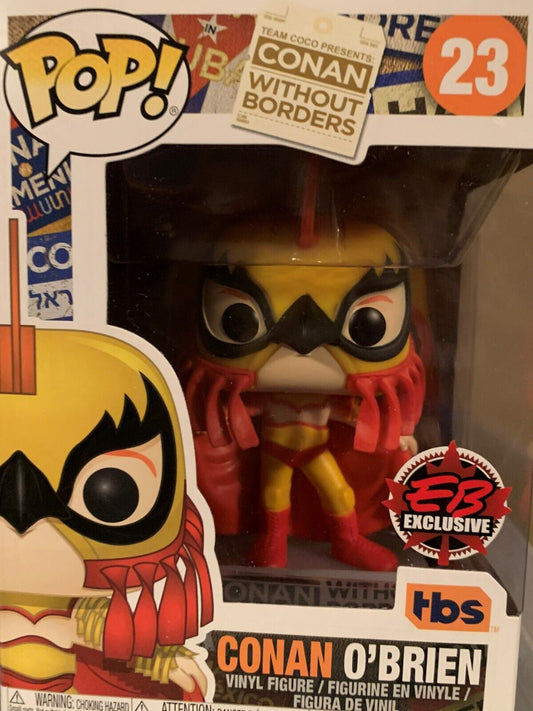 Funko Pop! Conan Without Borders #23 Conan O'Brien Luchador EBGames Exclusive + PoP Protector