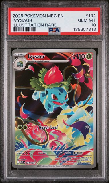Pokemon TCG! 2025 POKEMON MEG EN-MEGA EVOLUTION #134 IVYSAUR ILLUSTRATION RARE PSA 10