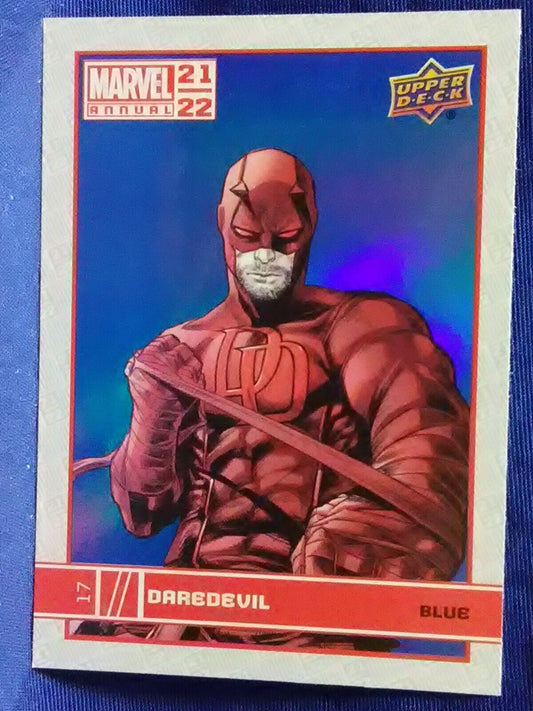 2021-22 Upper Deck Marvel Annual Blue Holo #17 Daredevil