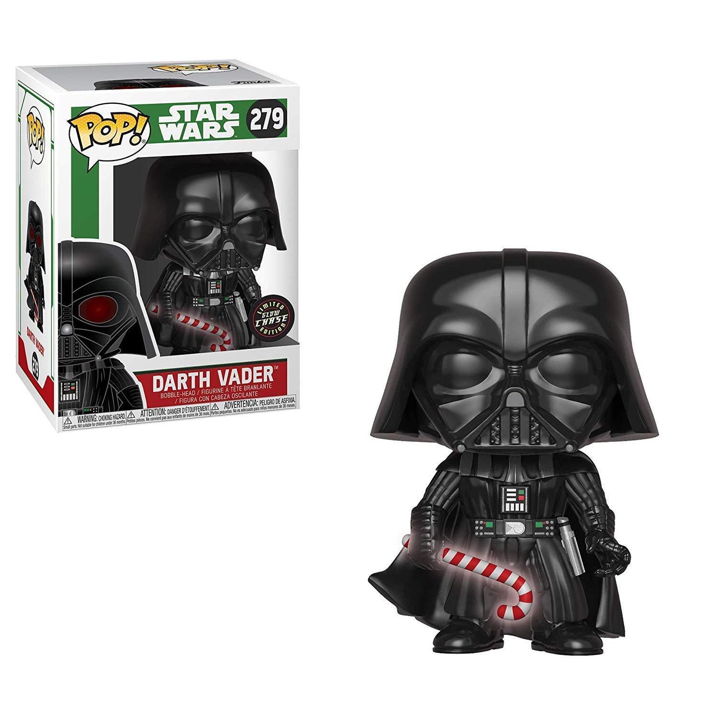 Pop! Darth Vader Glow in the Dark Christmas Candy cane 279 Star Wars Chase Limited Edition + PoP Protector