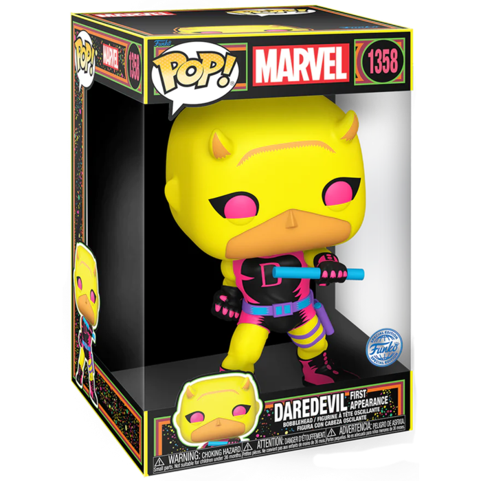 Preorder Daredevil - Daredevil (First Appearance) Blacklight 10" Jumbo Pop! Vinyl Figure