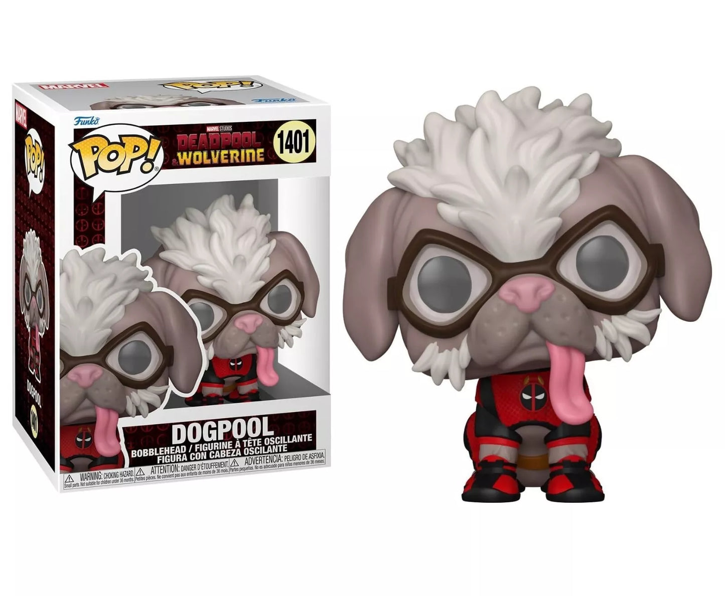 Marvel Deadpool & Wolverine Dogpool Funko Pop! Vinyl Figure #1401 + Protector