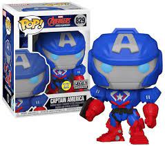 Funko Pop! Marvel Avengers Mecha Strike - Captain America FYE GITD #829 + PROTECTOR!