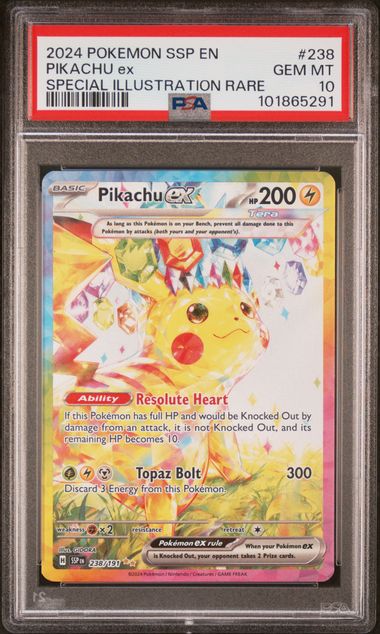 Pokemon TCG! 2024 Pokemon Scarlet and Violet Surging Sparks Special Illustration Rare Pikachu Ex #238