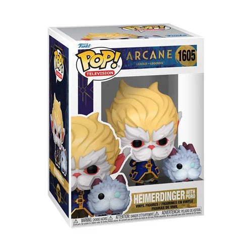 Preorder Arcane: League of Legends Heimerdinger with Poro Funko Pop! Vinyl Figure #1605 + Protector