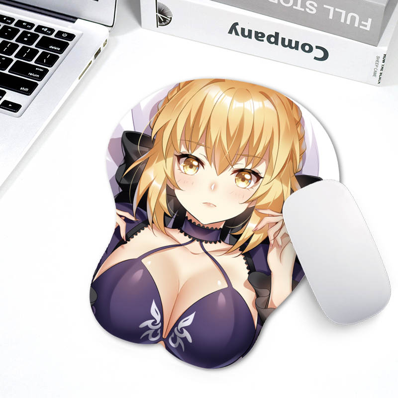 NEW fate stay night grand order Saber Alter Anime 3D Breast Mouse Pad Wrist rest