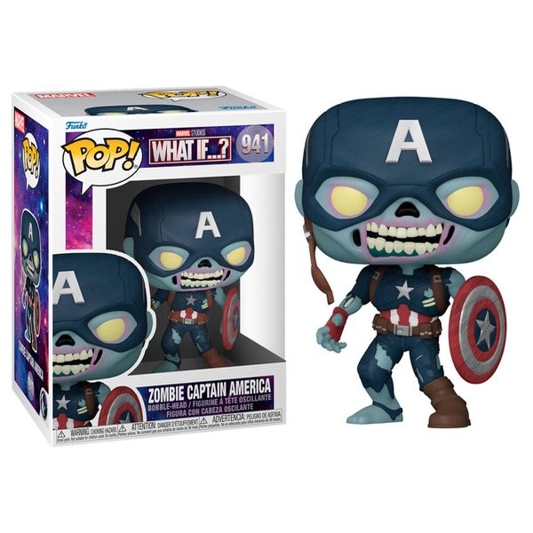 Funko POP! What If...? Marvel - Zombie Captain America #941 + PROTECTOR!