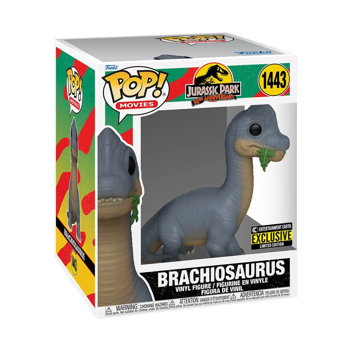 Jurassic Park Brachiosaurus Super 6-Inch Funko Pop! Vinyl Figure #1443 - Entertainment Earth Exclusive (slight box ware)