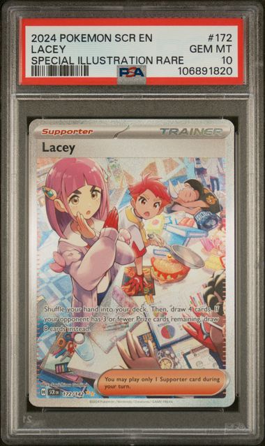 2024 POKEMON SCR EN-STELLAR CROWN #172 LACEY SPECIAL ILLUSTRATION RARE PSA