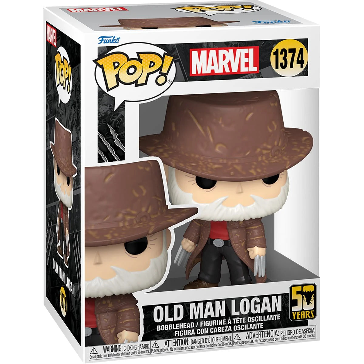 Wolverine 50th Anniversary Old Man Logan Funko Pop! Vinyl Figure #1374 + PoP Protector