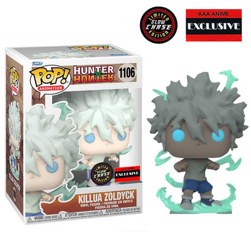 Funko POP! Animation: Hunter X Huner - Killua Zoldyck GITD CHASE AAA Anime Exclusive #1106 + PROTECTOR!