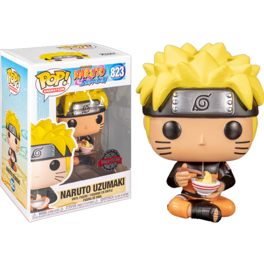 Funko POP! Animation: Naruto Shippuden - Naruto Uzumaki Eating Noodles Special Edition #823 + PROTECTOR!
