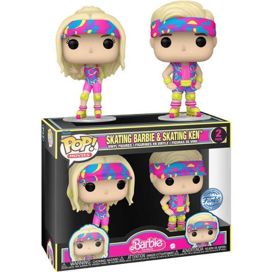 Funko Pop! Matel Barbie The Movie (2023) Skating Barbie & Skating Ken Vinyl Figure 2 Pack Funko Special Edition