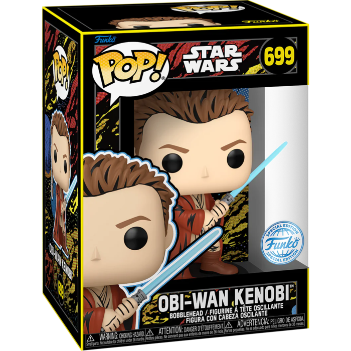 Funko Pop! Star Wars Episode I: The Phantom Menace - Padawan Obi-Wan Kenobi 699 25th Anniversary Retro Series Funko Special Edition Exclusive + Free Protector