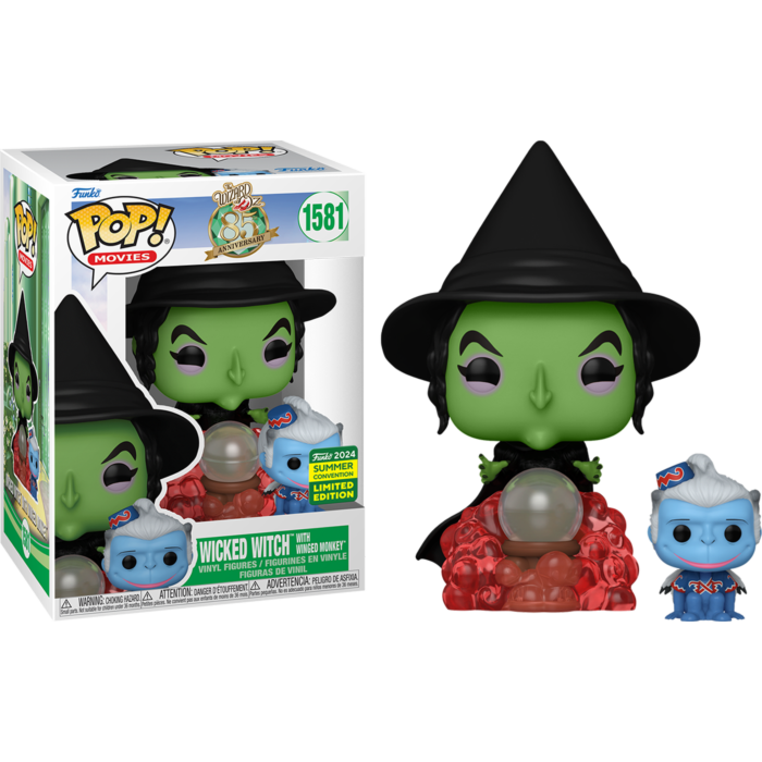 Funko Pop! The Wizard of Oz - Wicked Witch with Winged Monkey 1581 Funko 2024 Summer Convention Exclusive + Free Protector