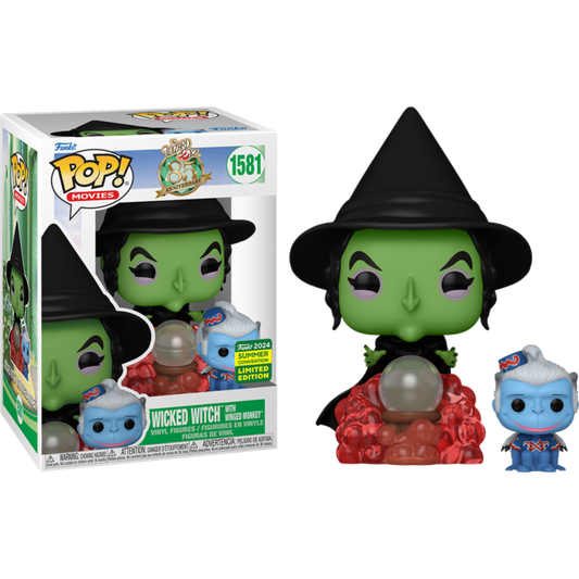Funko Pop! The Wizard of Oz - Wicked Witch with Winged Monkey 1581 Funko 2024 Summer Convention Exclusive + Free Protector